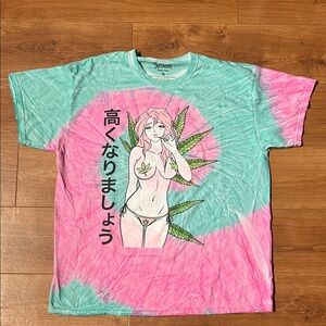Spencer’s tie-dye Weed Sexy Anime T-Shirt